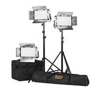 Ikan LB5 - 3pt fissaggio Lyra Half, 1 bi-color (3200 K-5600 K) 3 Point Soft Panel LED Light Kit con oro e V-mount Battery Plate Nero