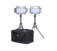 Ikan per macchina fotografica con 2 x ib508 V2 bi-color LED Studio Light Nero
