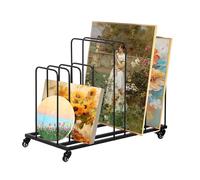 ikare Scaffale di tela artistica, scaffale per pittura ad asciugatura artistica con ruote, cavalletto regolabile per tela, pannelli, rack per asciugatura e stampa, cornice