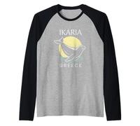 Ikaria Grecia Tramonto Maglia con Maniche Raglan