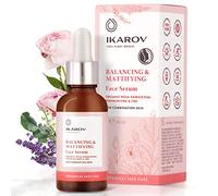 Ikarov Balancing & Mattifying Face Siero, 1Fl Oz, Certified Natural with Bulgarian Rosa Damascena - Cruelty-Free Skincare - Rose Oil Anti-Ageing Serum for Combination & Oily Skin, Controls Shine
