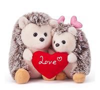 IKASA Animale Peluche Riccio Tenendo il Cuore dell'amore,Un paio di Carino Peluche 20cm Piccolo Giocattolo Morbido,Regali di San Valentino