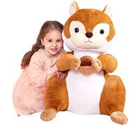 IKASA Scoiattolo Peluche Gigante Giocattolo,Animali di Peluche XXL XL Grande Giganti Enorme 60cm Teneri Enormi Jumbo Animale Grasso,Regali per Bambini Ragazze Ragazz (Marrone, 60cm)