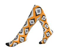 Ikat-Geometric-Folklore-Ornament-with-Diamonds-Tribal-Ethnic-Texture Soft Elastic Vitello Manicotti a compressione per uomini e donne, supporto quotidiano delle gambe per alleviare gonfiore e dolore