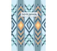 Ikat Geometric Notebook - Blue & Orange on Blue: Ideal for journaling, note-taking, and planning.Size 6x9 inches and 120 Lined Pages