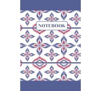 Ikat Pattern Notebook - Blue & Pink on White: Ideal for journaling, note-taking, or planning. Size 6 x 9 inches and 120 Lined Pages