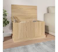 IKAYAA Baule da Esterno in Legno - Cassapanca per Giardino - Contenitore per Mobili e Cuscini - Rovere Sonoma - 70x40x38 cm