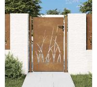 IKAYAA Cancello Giardino 155x105 Cancello Esterno Cancello per Recinzione Cancello in Acciaio Porta del Cortile Cancelletto Pedonale Cancelli in Acciaio-105 x 155 cm