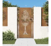 IKAYAA Cancello Giardino 180x105 Cancello Esterno Cancello per Recinzione Porta del Cortile Cancelletto Pedonale Cancello in Acciaio Corten Cancelli in Ferro-105 x 180 cm
