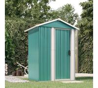 IKAYAA Capanno da Giardino in Metallo Capanno per Attrezzi da Giardino Capanno per Attrezzi in Acciaio Zincato Capanno per Stoccaggio Esterno Casetta da Giardino-Verde-126x97,5x177cm