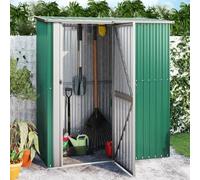 IKAYAA Capanno per Attrezzi da Esterno Capanno Giardino Casetta da Giardino Box Attrezzi Giardinaggio Casetta per Attrezzi in Metallo Tetto a Uno spiovente n Acciaio Zincato-Verde-180,5x97x209,5 cm
