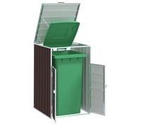 IKAYAA Copribidoni da Esterno 1 Bidoni Copribidone per Spazzatura Copribidoni Spazzatura in Metallo Pattumiera Box Rifiuti Copertura per Bidone-Marrone-1 Bidone