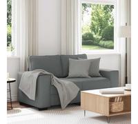 IKAYAA Divano 2 posti Divanetto in Tessuto Divano per Piccoli Spazi Dormitorio Ufficio Camera da Letto-Grigio scuro-120 cm