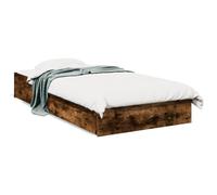 IKAYAA Letto Singolo con contenitore 90x190 GiroLetto Singolo Legno con Cassetti Struttura Letto Giroletto Moderno in Legno Multistrato-Rovere fumo-90 x 190 cm