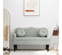 IKAYAA Panca con Schienale Panca 2 Posti da Interno Moderna Divanetto a 2 Posti per Soggiorno Ufficio 120x62x75,5 cm-Grigio Chiaro-Velluto