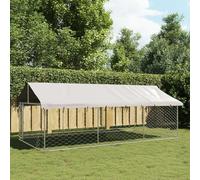 IKAYAA Recinto per Cani Gabbia per Cani da Esterno con Tetto Box per Cani da Esterno Gabbia Cani Esterno Cuccia Cane esterno-400 x 200 x 150 cm