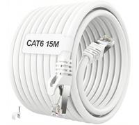 ikbc Cable Ethernet 15m Blanco, Cat 6 Red 15m FTP Blindado Gigabit RJ45