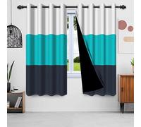 IKDZCM 2 pezzi tenda per finestra solida bianca blu tri-colore giunzioni casa camera da letto soggiorno arredamento tende oscuranti in tessuto di poliestere (LxA/2x160x184 cm)