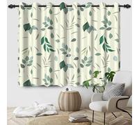 IKDZCM 2 pezzi tende oscuranti per finestre con foglie di piante verdi, per la vita quotidiana, per la casa, la camera da letto, il soggiorno, tende oscuranti per la privacy (LxA/2x135x130 cm)