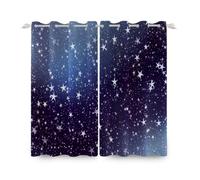 IKDZCM 2 tende oscuranti a tema Universo da sogno e cielo stellato per camera da letto, soggiorno e bar, in tessuto di poliestere (LxA/2x100x160 cm)