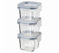 IKEA 365+ - Contenitore per alimenti con coperchio, quadrato, in vetro, 180 ml, set da 3