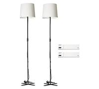 Ikea BARLAST Basic Minimalist Modern Lampada da Terra con Paralume Nero/Bianco, 150 cm, E27 - Set di 2