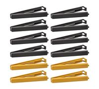 Ikea BEVARA - Clip per sigillare alimenti, in plastica, 14 cm di lunghezza, grigio e giallo, set di 12 clip