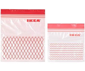 Ikea Busta con Clips, 60 Pezzi, 30 Sacchetti da 0,4 l e 30 Sacchetti da 1 l, richiudibili e riutilizzabili Plastic Verde