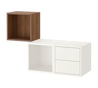 IKEA Combinazione portaoggetti a parete EKET, 105x35x70 cm, effetto bianco/noce