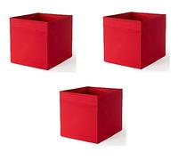 IKEA Drona Box (rosso, confezione da 3 (L: 38,1 cm x L 33 cm x A: 33 cm)