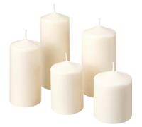 Ikea Fenomen - Candela a pilastro, Senza Aroma, Colore: Naturale, 5 Pezzi