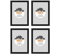 Ikea FISKBO, Set di 4 cornici per foto, formato A4, 21 x 30 cm, colore: Nero
