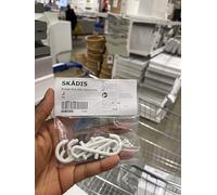 IKEA Gancio Skadis in acciaio, resina epossidica/poliestere, bianco, confezione da 5, 203.208.02