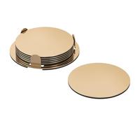 IKEA Glattis 503.430.05 - Set di 6 sottobicchieri con supporto, in ottone, 7,6 cm