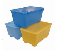 Ikea Glis Contenitore con Coperchio, Multicolore, 17x14x12 cm, 3 unità