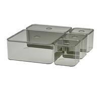 Ikea Godmorgon 504.002.70 - Set di 5 scatole affumicate con coperchio, dimensioni 9 ½ x 7 ¾ x 10 cm
