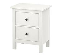 Ikea HEMNES - Comò con 2 cassetti, tinta bianca, in legno massiccio, 54 x 66 cm