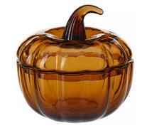 IKEA HOSTAGILLE Ciotola e Coperchio Marrone 7 1/2" Zucca Vetro Edizione Limit...