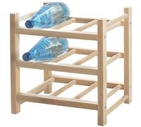Ikea Hutten, scaffale per 9 bottiglie, in legno massiccio, espandibile