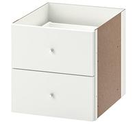 Ikea Kallax - Armadietto a cubo con 2 cassetti, 33 x 33 cm, colore: bianco lucido