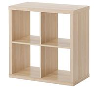 IKEA KALLAX Scaffalatura, soluzione di stoccaggio più grande, (effetto rovere tinto bianco, 77x77)