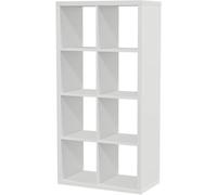 Ikea Kallax Scaffale libreria portaoggetti, mobile per arredamento casa, colore bianco, composto da 2 blocchi da 4 White