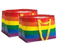 Ikea KVANTING (FRAKTA) - Borse da trasporto grandi da 71 l Pride Rainbow riutilizzabili, set di 2