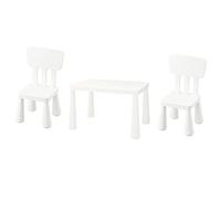 Ikea Mammut - Tavolo per bambini, per esterni, con 2 sedie, colore: Bianco