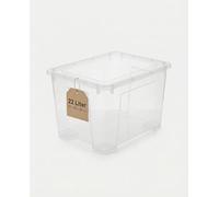 IKEA Samla - Scatola portatutto con coperchio - 22L con coperchio, scatole impilabili trasparenti - Robuste scatole per la conservazione - Grandi scatole di conservazione per la casa e la cantina