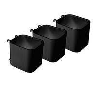 IKEA SKADIS 405.699.24 - Set di 3 contenitori con coperchio aperto, adatti per pannelli per pioli SKADIS, 7,5 x 9,5 x 8 cm, in acciaio, colore: nero