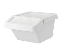 Ikea Sortera - Pattumiera con coperchio, 37 l, colore: Bianco