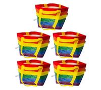 Ikea STORSTOMMA - Set di 5 sacchetti piccoli multicolore a righe arcobaleno, 13 litri/27 x 18 x 27 cm