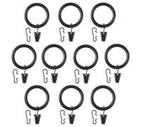 IKEA Syrlig - Anelli per tenda con clip e gancio, 38 mm, 10 pezzi, colore: Nero