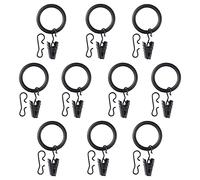 Ikea SYRLIG Anello per tenda con clip e gancio, 25 mm, nero